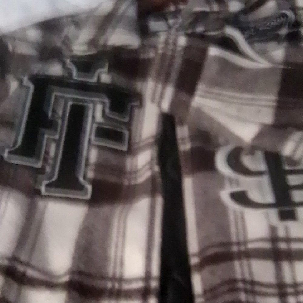 First Row Men's SmallPlaid Bomber Jacket with Logo Accents